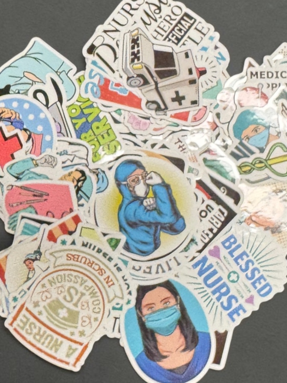 50 Nurse Sticker Pack Waterproof RN CNA Nursing Student Gift